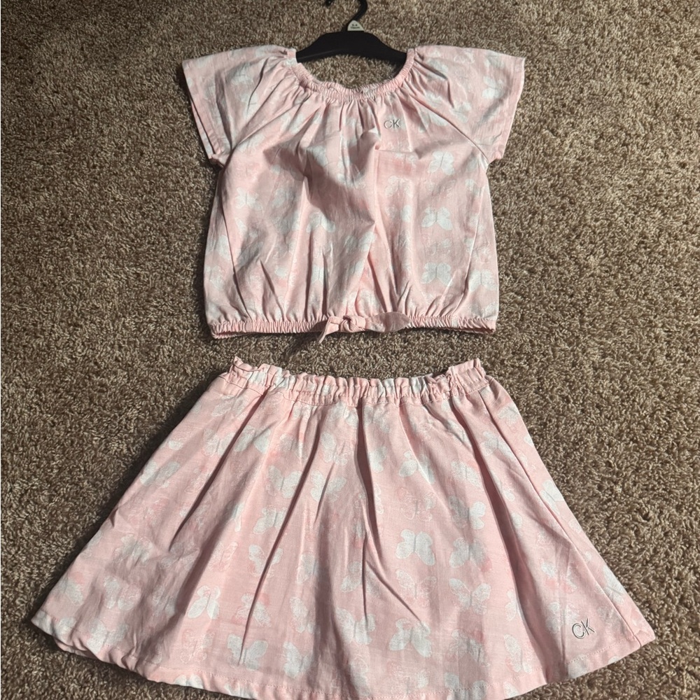 Calvin Klein  Light Pink Top and skirt set- size 6